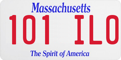 MA license plate 101IL0