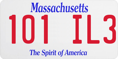 MA license plate 101IL3