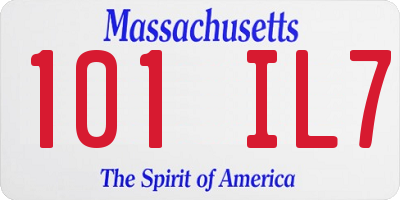 MA license plate 101IL7