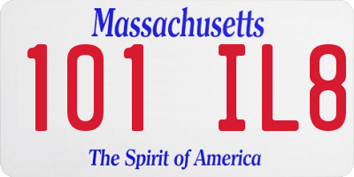 MA license plate 101IL8