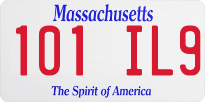 MA license plate 101IL9