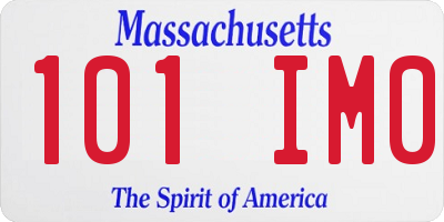 MA license plate 101IM0