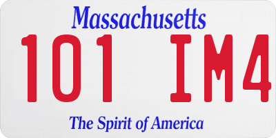 MA license plate 101IM4