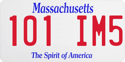 MA license plate 101IM5