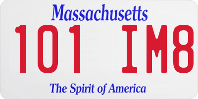 MA license plate 101IM8