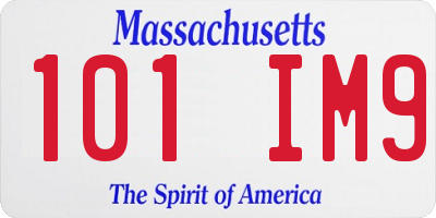 MA license plate 101IM9