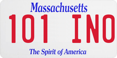 MA license plate 101IN0