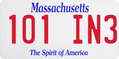 MA license plate 101IN3