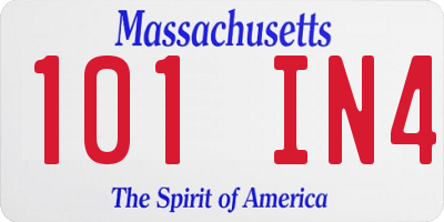 MA license plate 101IN4