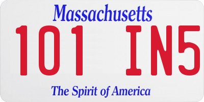 MA license plate 101IN5