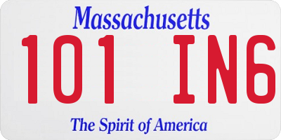 MA license plate 101IN6