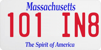 MA license plate 101IN8