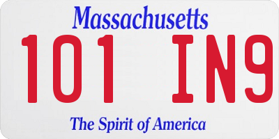 MA license plate 101IN9