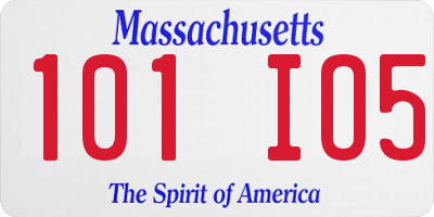 MA license plate 101IO5