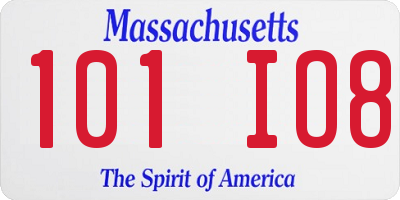 MA license plate 101IO8