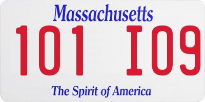 MA license plate 101IO9