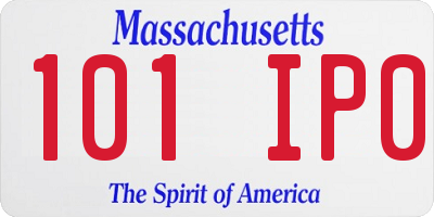 MA license plate 101IP0