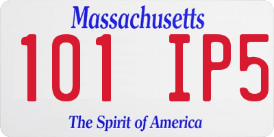 MA license plate 101IP5