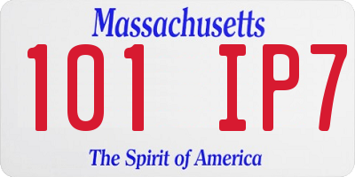 MA license plate 101IP7