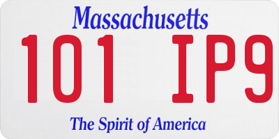 MA license plate 101IP9