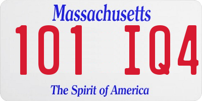 MA license plate 101IQ4