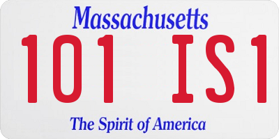 MA license plate 101IS1