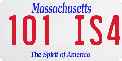 MA license plate 101IS4