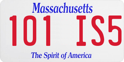 MA license plate 101IS5