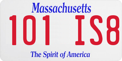 MA license plate 101IS8