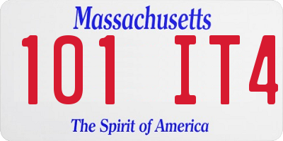 MA license plate 101IT4