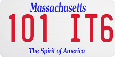 MA license plate 101IT6