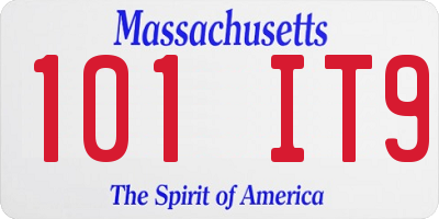 MA license plate 101IT9