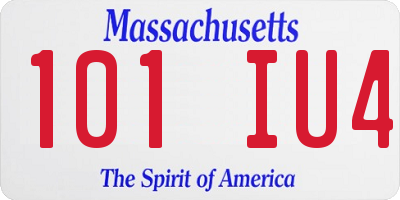 MA license plate 101IU4