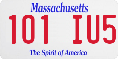 MA license plate 101IU5