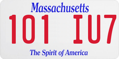 MA license plate 101IU7