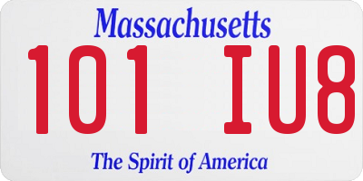 MA license plate 101IU8