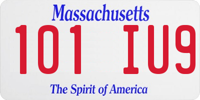 MA license plate 101IU9