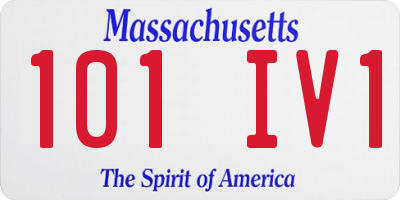 MA license plate 101IV1