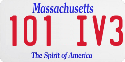 MA license plate 101IV3