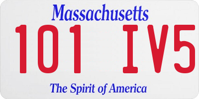 MA license plate 101IV5