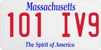 MA license plate 101IV9