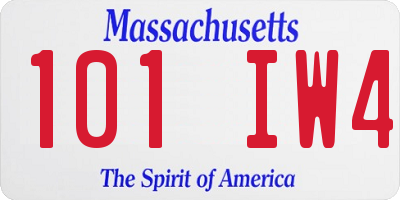 MA license plate 101IW4