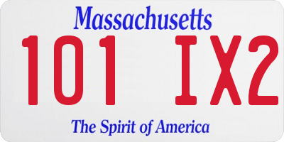 MA license plate 101IX2