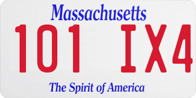 MA license plate 101IX4