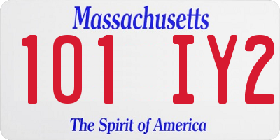 MA license plate 101IY2