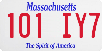 MA license plate 101IY7