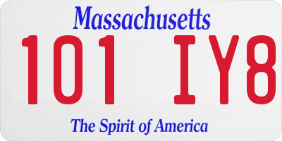 MA license plate 101IY8