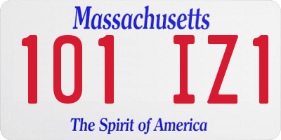 MA license plate 101IZ1