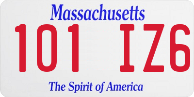 MA license plate 101IZ6