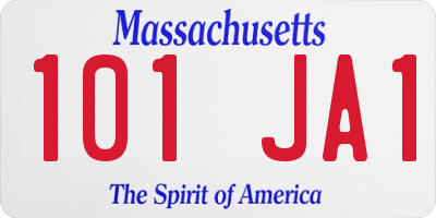 MA license plate 101JA1